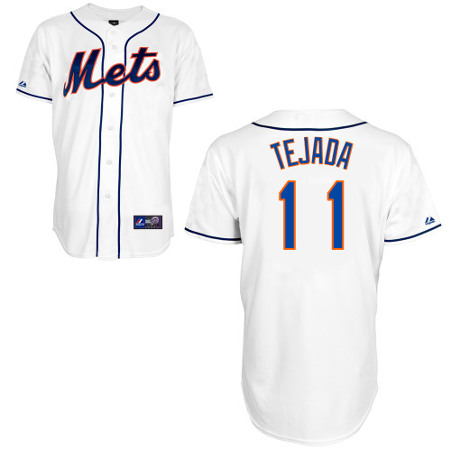 Ruben Tejada #11 mlb Jersey-New York Mets Women's Authentic Alternate 2 White Cool Base Baseball Jersey